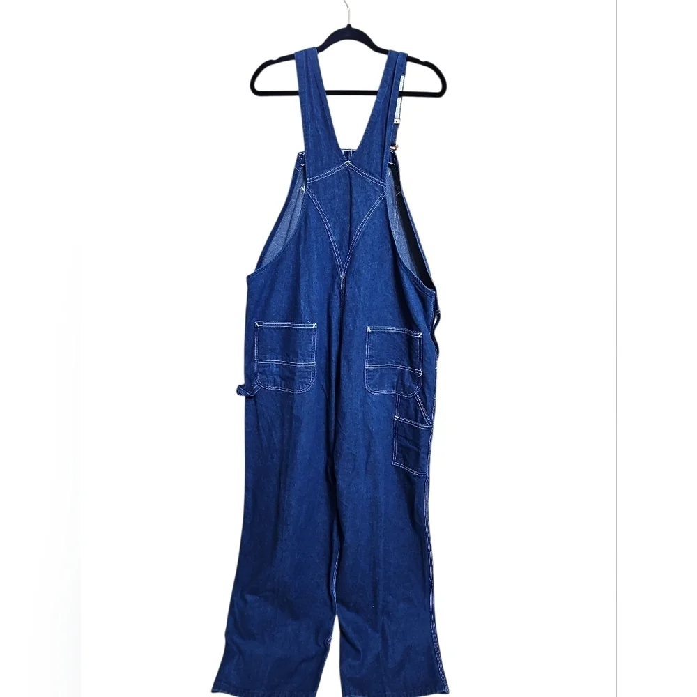 Vintage Carhartt Cargo Bib Denim Jean Overalls R08 DNM USA Mens 44 x 30